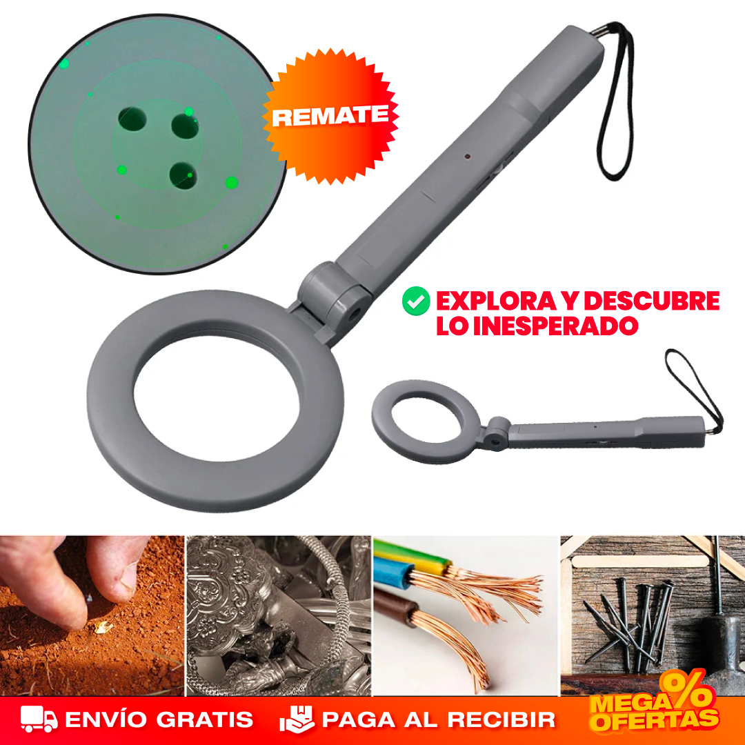 Detector de Metales Portátil – Encuentra Monedas, Joyas y Tesoros Enterrados