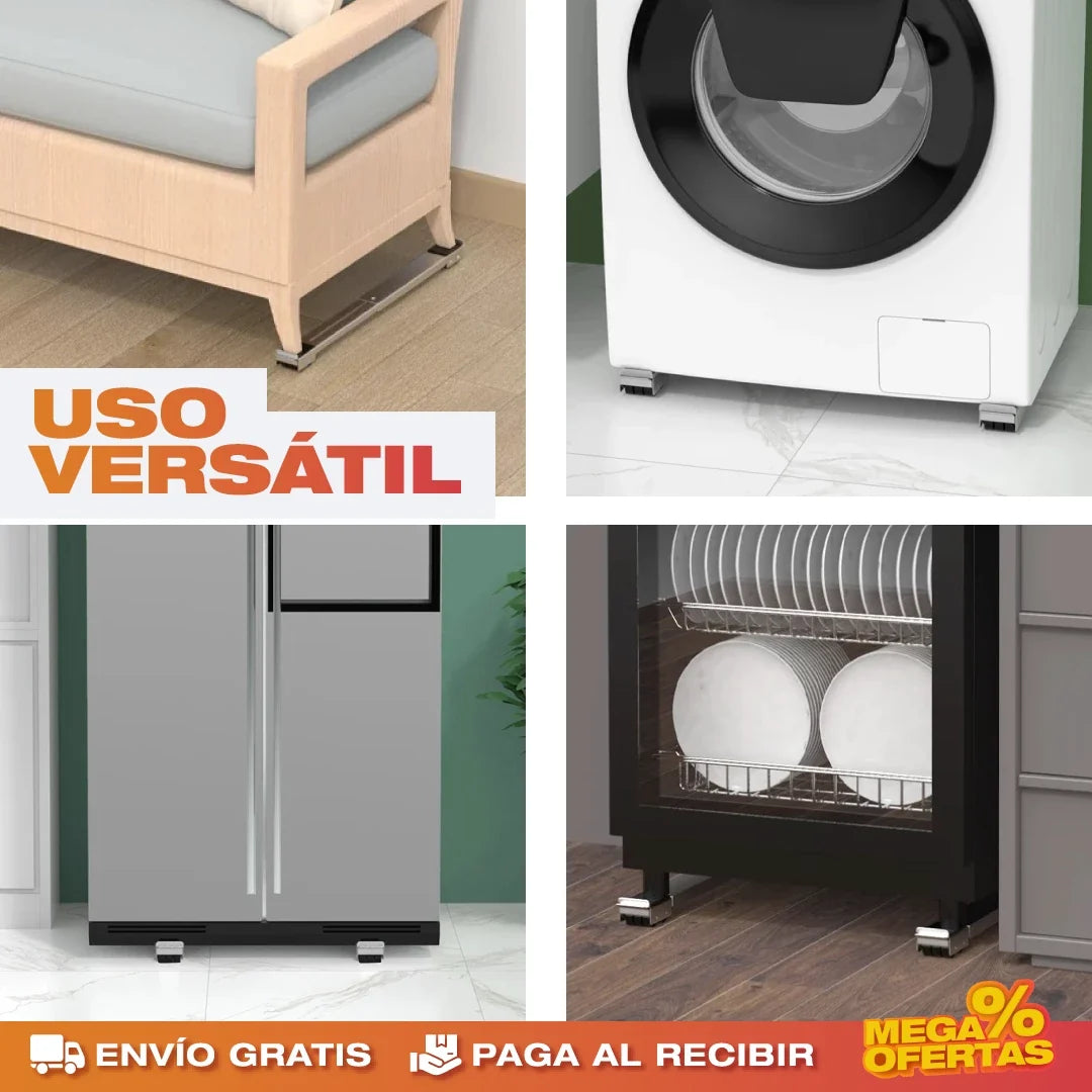 Soportes Lineales para Electrodomésticos – Mueve la Nevera o Lavadora Sin Esfuerzo ni Rayar el Piso