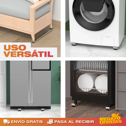 Soportes Lineales para Electrodomésticos – Mueve la Nevera o Lavadora Sin Esfuerzo ni Rayar el Piso