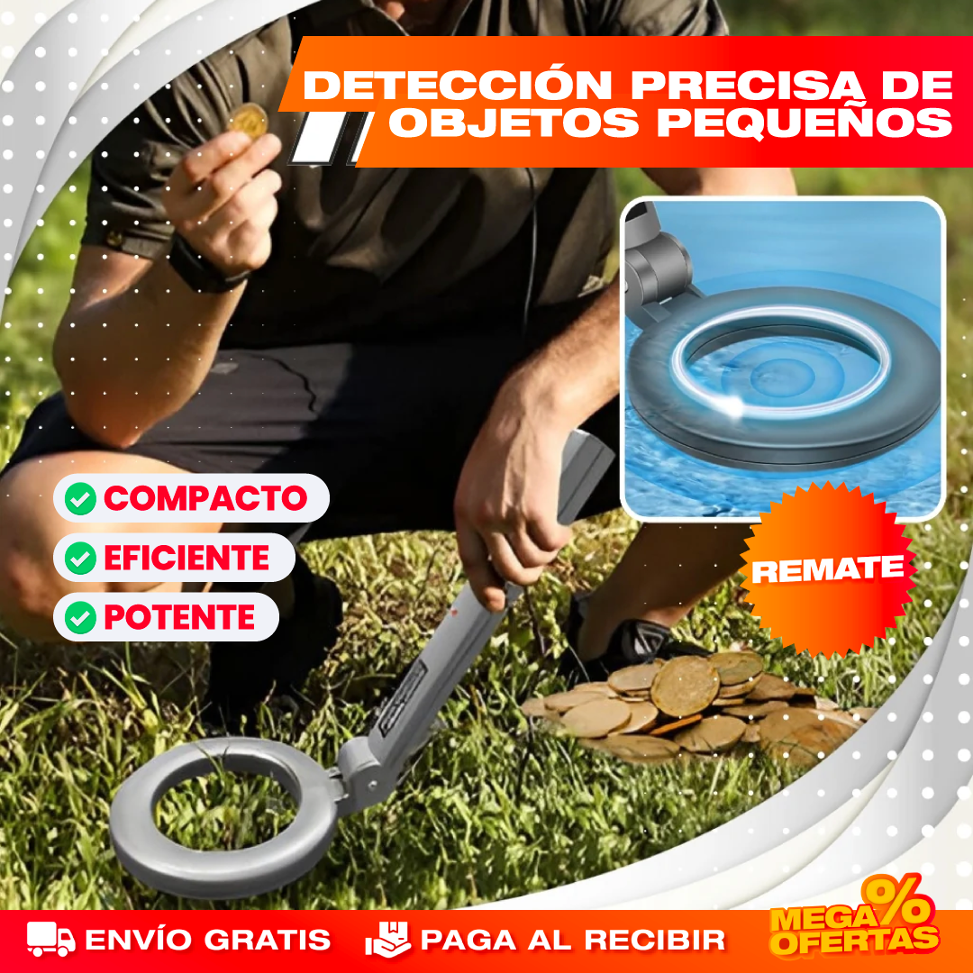 Detector de Metales Portátil – Encuentra Monedas, Joyas y Tesoros Enterrados