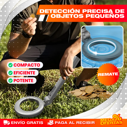 Detector de Metales Portátil – Encuentra Monedas, Joyas y Tesoros Enterrados