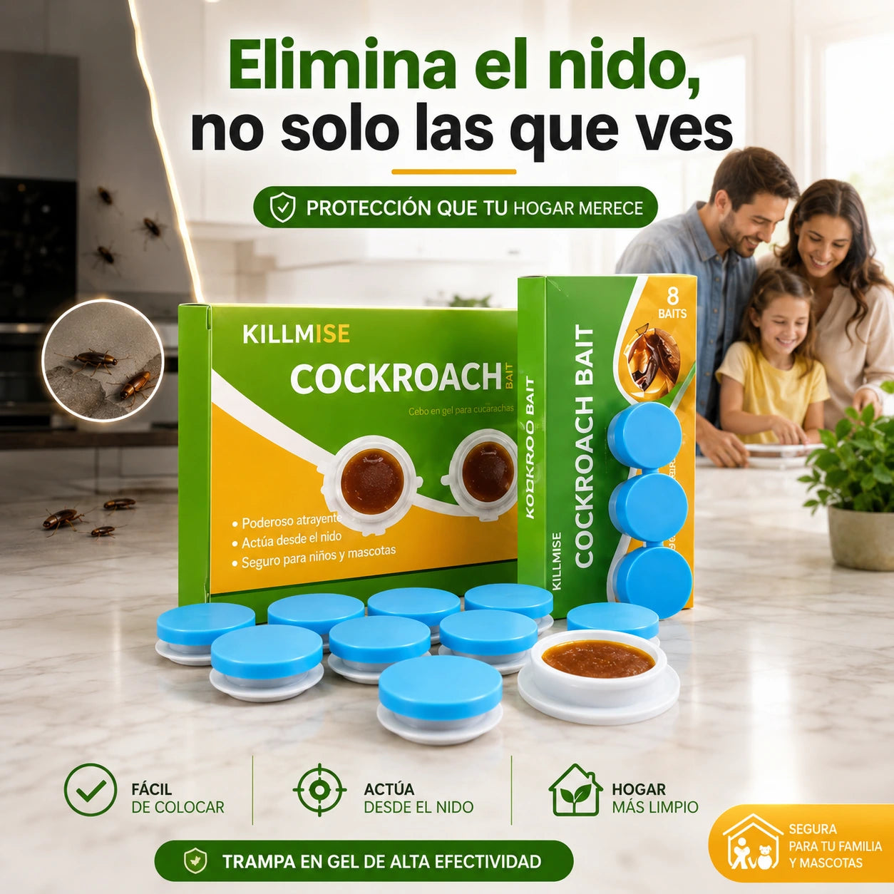 Mata Cucarachas NidoKill — Hogar Sin Cucarachas en 7 Días