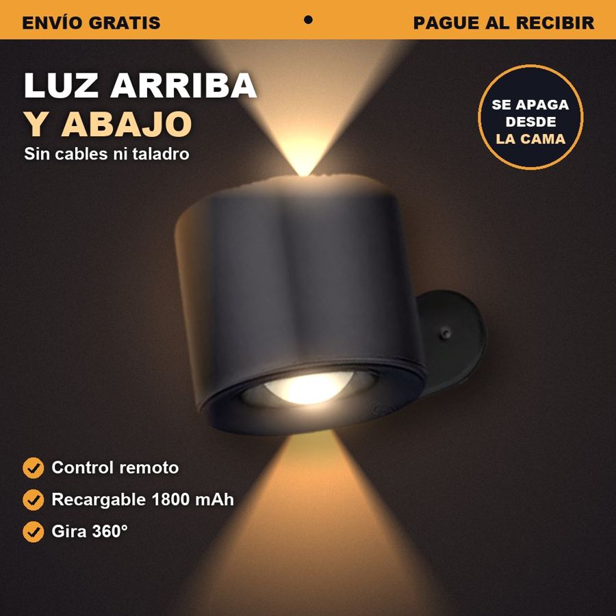 Lámpara de pared recargable 360 con control
