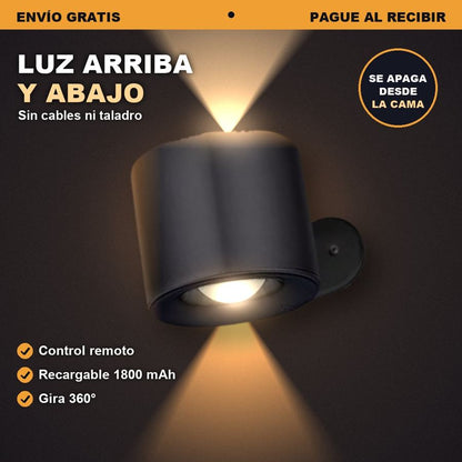 Lámpara de pared recargable 360 con control