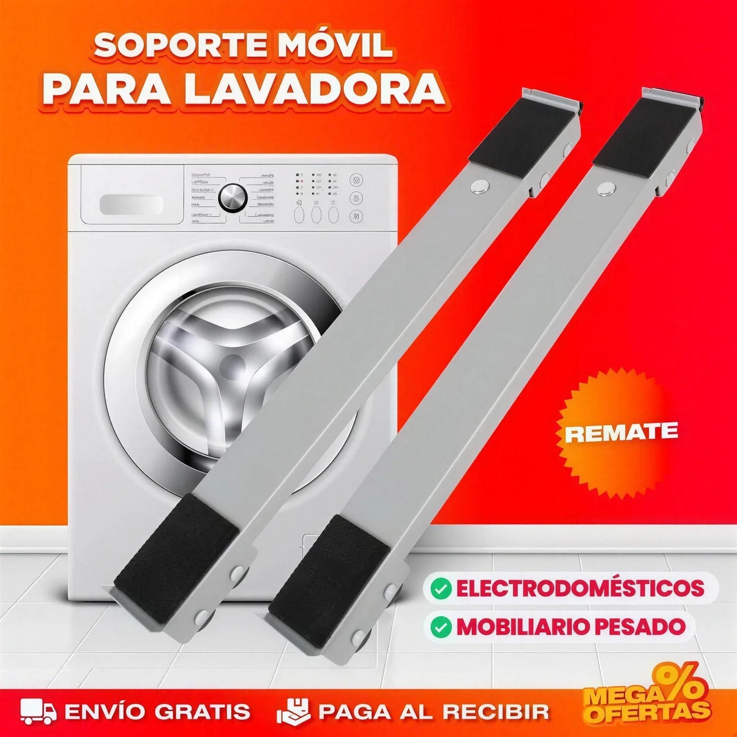 Soportes Lineales para Electrodomésticos – Mueve la Nevera o Lavadora Sin Esfuerzo ni Rayar el Piso